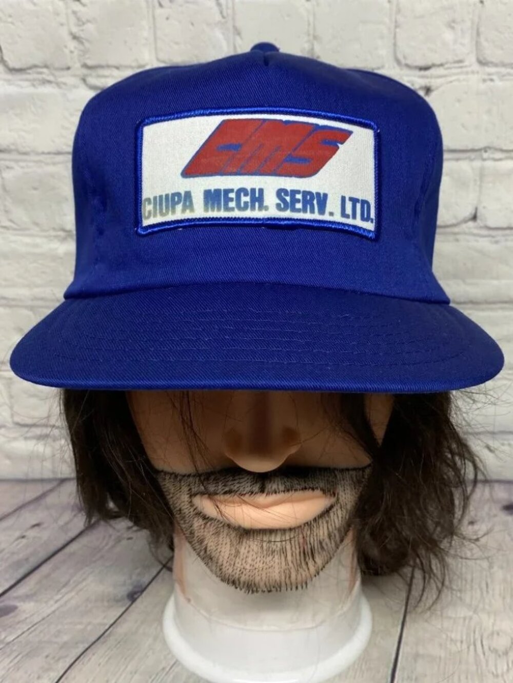 Vintage Trucker Hat Foam Cap Snapback Blue CMS CUIPA Mech. Serv One Size
